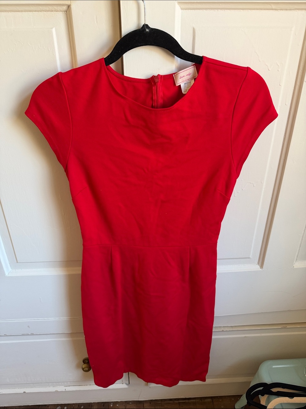 Women’s Red Cap-Sleeve Mini Dress by Unknown Brand
